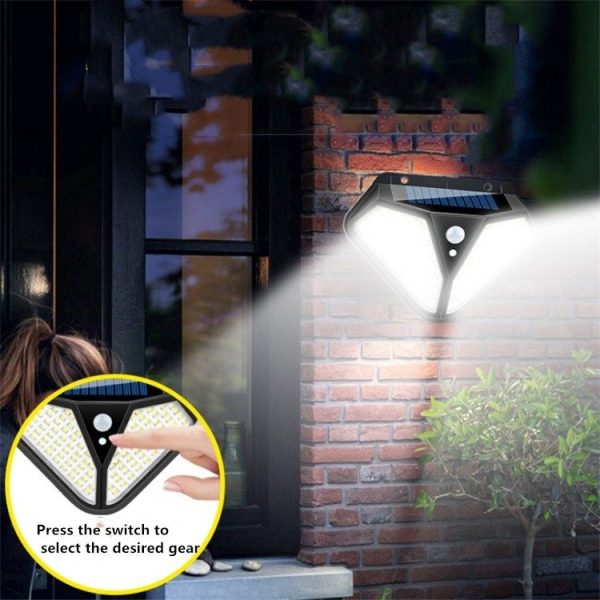 102 LED Solar Wall Lamp Body Induction Garden Lamp Villa Waterproof Outdoor Lighting Street Lamp - Image 7