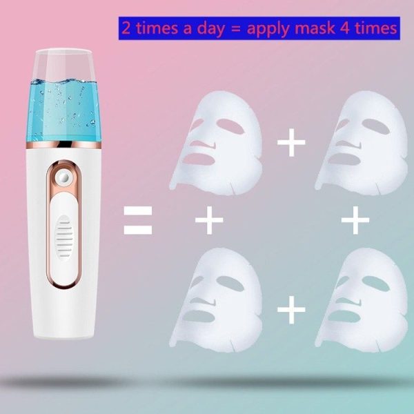 Portable Mini Moisturizing Sprayer Rechargeable Beauty Disinfectant Humidifier Automatic Alcohol Sprayer (Green+Gold) - Image 7