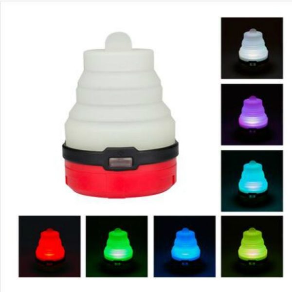 2 PCS Portable Emergency Camping Lantern Tent Soft Light Outdoor Hanging 5 LED Bulb (Red)