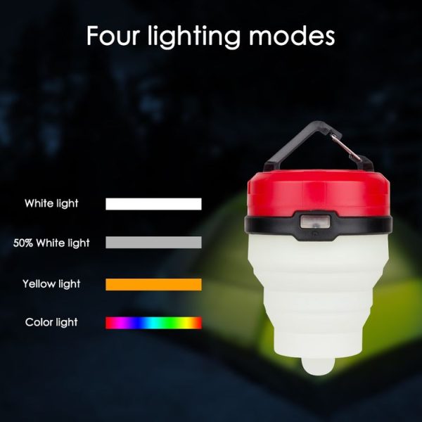2 PCS Portable Emergency Camping Lantern Tent Soft Light Outdoor Hanging 5 LED Bulb (Red) - Image 3