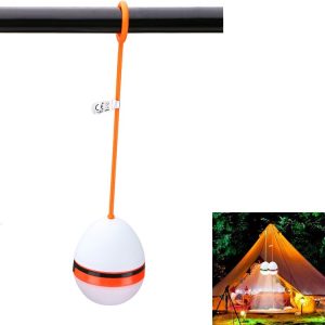 2 PCS LED Portable Lantern Camping Light Silicone Lanyard Hanging Tent Lamp (Orange)