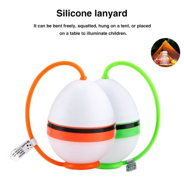 2 PCS LED Portable Lantern Camping Light Silicone Lanyard Hanging Tent Lamp (Orange) - Image 4