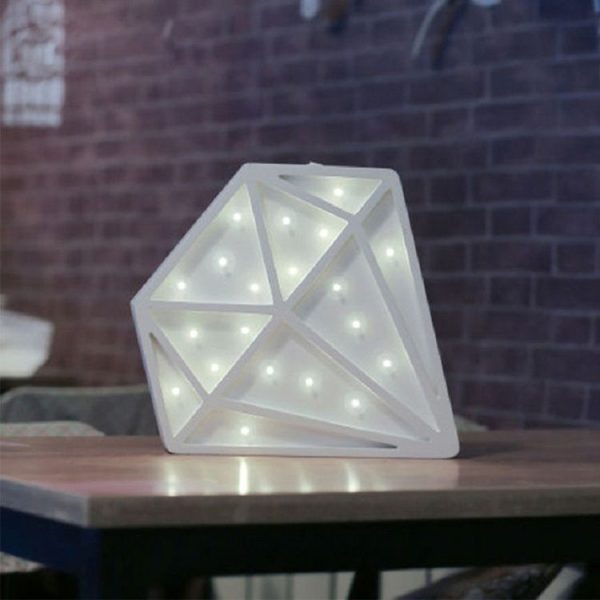 Diamond Shape LED Night Light Decoration Pendant (White)