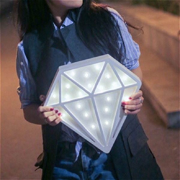 Diamond Shape LED Night Light Decoration Pendant (White) - Image 4