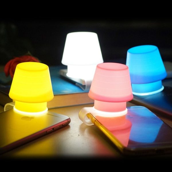 Creative Phone Holder Silicone Samall Lamp Shade Phone Nightlight, Random Color Delivery - Image 2