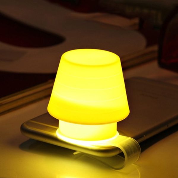 Creative Phone Holder Silicone Samall Lamp Shade Phone Nightlight, Random Color Delivery - Image 3