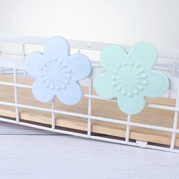 2 PCS Practical Silicone Cherry Blossom Shape Wall Protector Door Handle Crash Pad Furniture Accessories (Purple) - Image 4