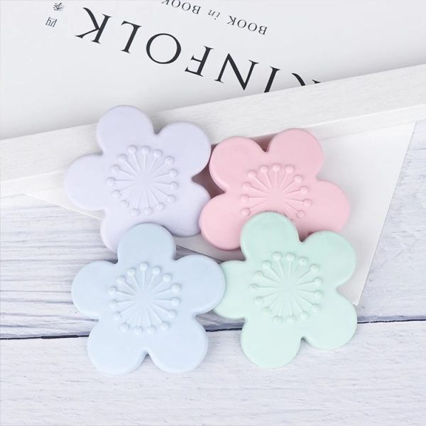 2 PCS Practical Silicone Cherry Blossom Shape Wall Protector Door Handle Crash Pad Furniture Accessories (Purple) - Image 5