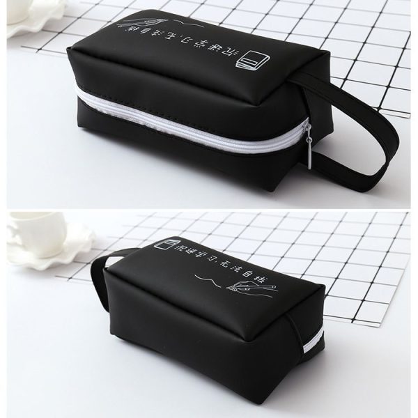 Cat Large Capacity Pen Bags Zipper Pen Case School Supplies Stationery (Pink Cat Head) - Image 3