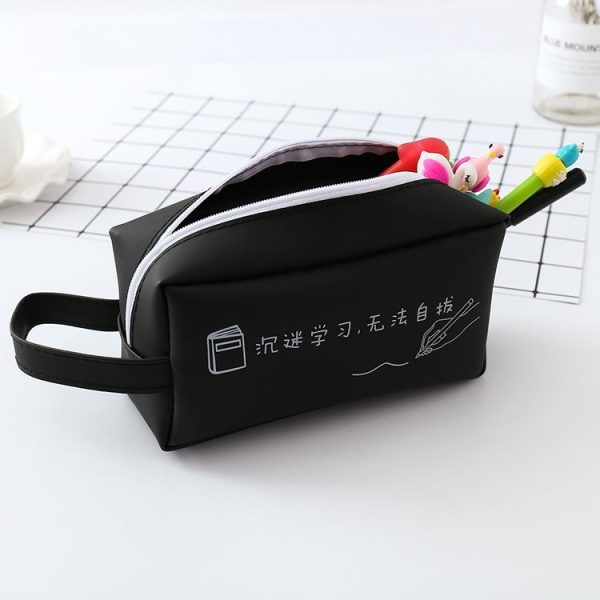 Cat Large Capacity Pen Bags Zipper Pen Case School Supplies Stationery (Pink Cat Head) - Image 6