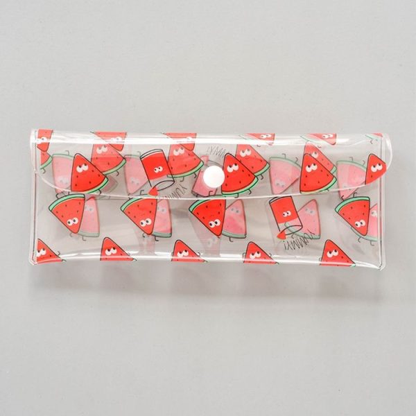 Transparent Cute Fruit Pencil Case PVC Pencil Box Pencilcase Pencil Bag School Supplies Stationery (Watermelon)