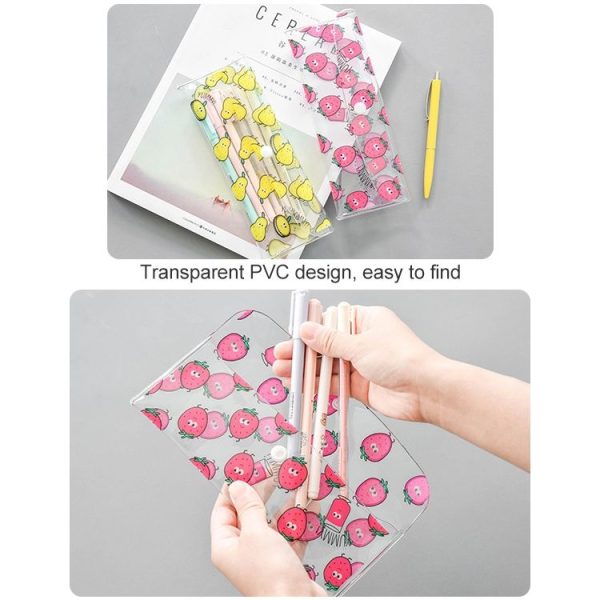 Transparent Cute Fruit Pencil Case PVC Pencil Box Pencilcase Pencil Bag School Supplies Stationery (Watermelon) - Image 3