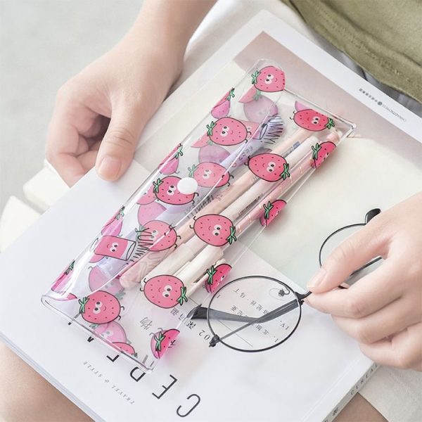 Transparent Cute Fruit Pencil Case PVC Pencil Box Pencilcase Pencil Bag School Supplies Stationery (Watermelon) - Image 6