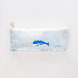 Cute Whale Pencil Case Creative Transparent Pen Case School Office Supplies Stationery (Transparent Whale)