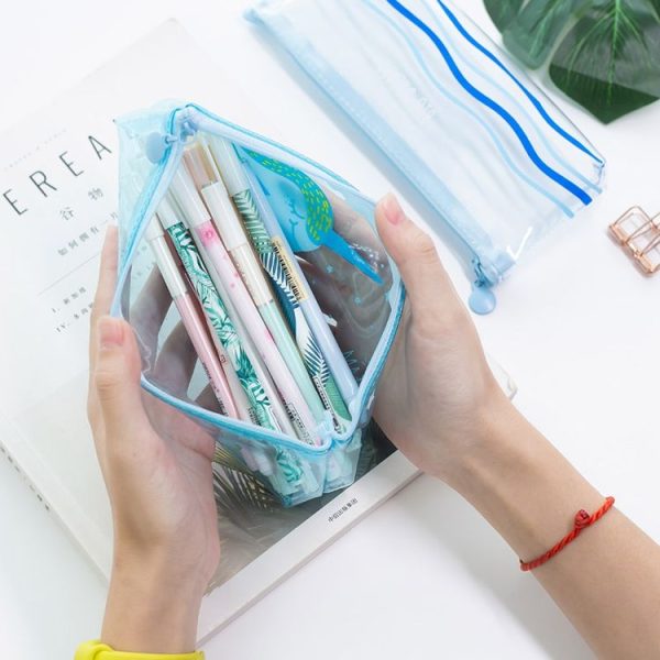 Cute Whale Pencil Case Creative Transparent Pen Case School Office Supplies Stationery (Transparent Whale) - Image 3