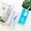 Cute Whale Pencil Case Creative Transparent Pen Case School Office Supplies Stationery (Transparent Whale) - Image 5
