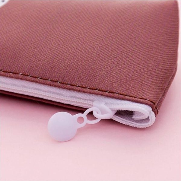 Cute Animal Expression Pencil Case Office Stationery School Supplies Big Capacity PU Material Pencil Bag (Yellow) - Image 4