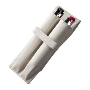 Double Pen Case Roller Pen Case Birthday Present Business Office Accessories (White)