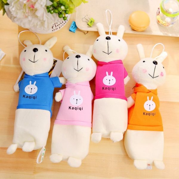 Cute Plush Rabbit Pencil Box Pencilcase Pencil Bag School Supplies Stationery (Green) - Image 3
