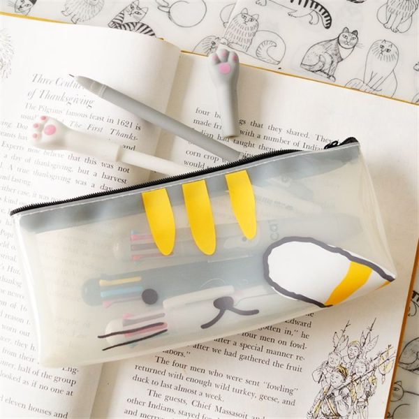 Creative Cats Pencil Case Stationery Storage Organizer Bag School Office Supply (Purple) - Image 5
