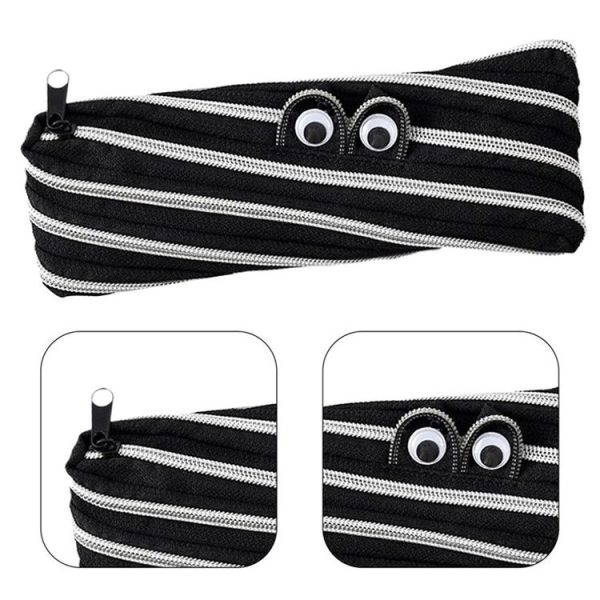 2 PCS Cute Novelty Candy Colors Zipper Monsters Pencil Bag Girl Boys School Pen Bag (Yellow) - Image 3