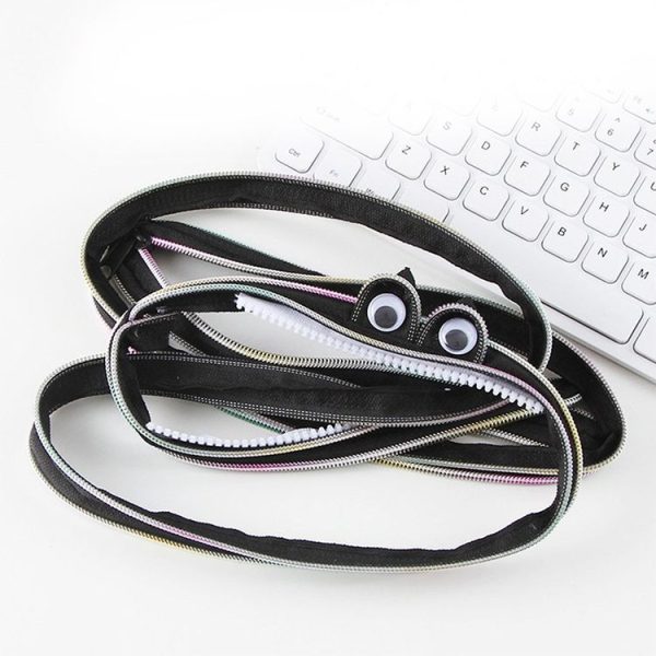 2 PCS Cute Novelty Candy Colors Zipper Monsters Pencil Bag Girl Boys School Pen Bag (Yellow) - Image 5