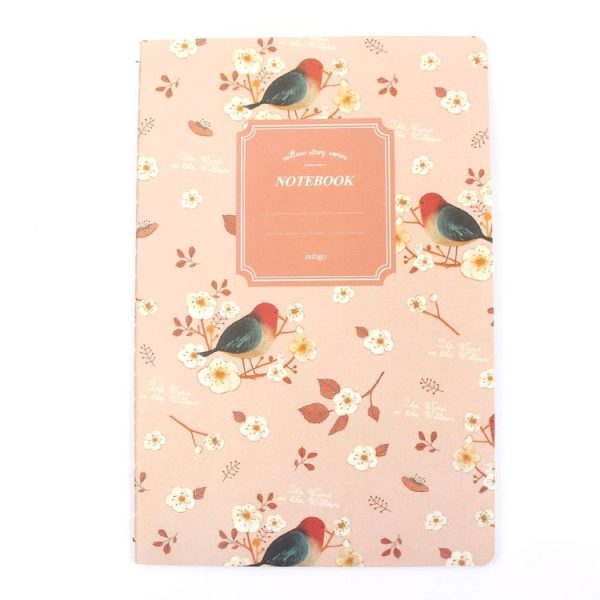 4 PCS G12G108 Kawaii Cute Nature Flowers Birds Animal Notebook Painting Diary Book Journal Record Office School Supplies, Random Color Delivery - Image 5
