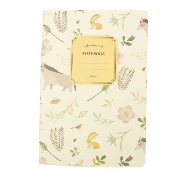 4 PCS G12G108 Kawaii Cute Nature Flowers Birds Animal Notebook Painting Diary Book Journal Record Office School Supplies, Random Color Delivery - Image 6