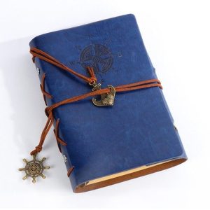 P697 Creative Corsair Anchor Stationery Notepad Office Supplies School Cute Retro Spiral Notebook Diary Book (Blue)