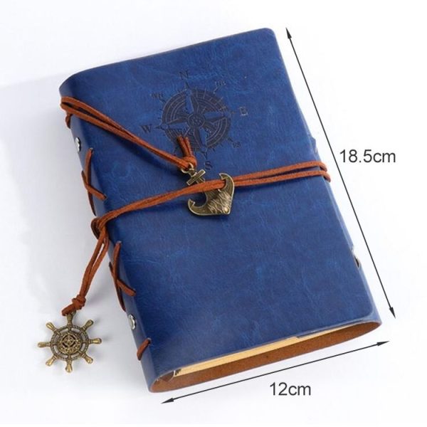 P697 Creative Corsair Anchor Stationery Notepad Office Supplies School Cute Retro Spiral Notebook Diary Book (Blue) - Image 2
