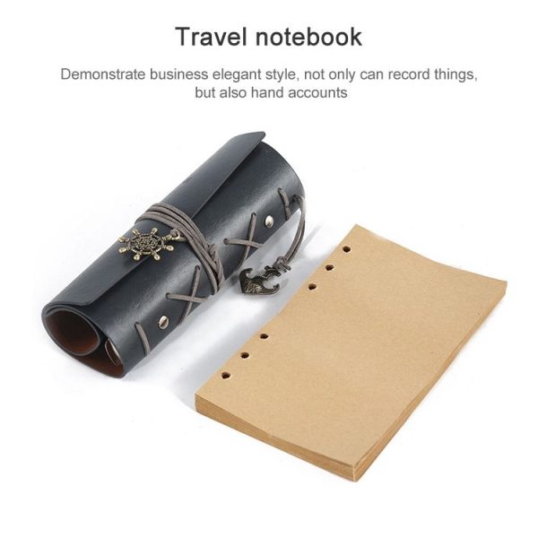 P697 Creative Corsair Anchor Stationery Notepad Office Supplies School Cute Retro Spiral Notebook Diary Book (Blue) - Image 3