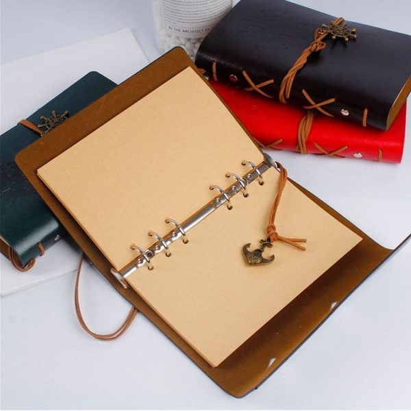 P697 Creative Corsair Anchor Stationery Notepad Office Supplies School Cute Retro Spiral Notebook Diary Book (Blue) - Image 7