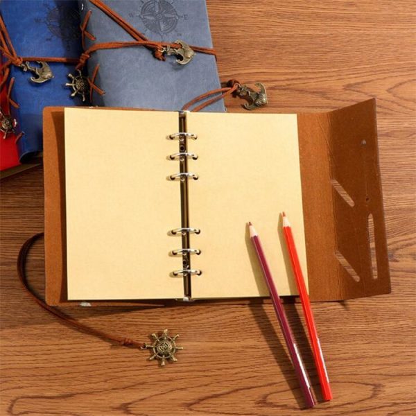 P697 Creative Corsair Anchor Stationery Notepad Office Supplies School Cute Retro Spiral Notebook Diary Book (Blue) - Image 8