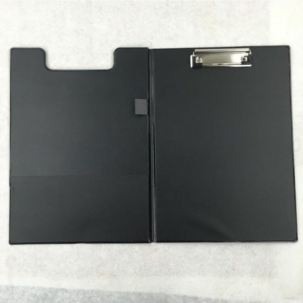 Office Document Holder Filing Clip Board A4 Leather Folding Clipboard, Random Color Delivery - Image 4