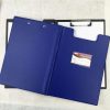 Office Document Holder Filing Clip Board A4 Leather Folding Clipboard, Random Color Delivery - Image 5