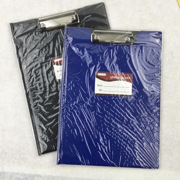 Office Document Holder Filing Clip Board A4 Leather Folding Clipboard, Random Color Delivery - Image 6