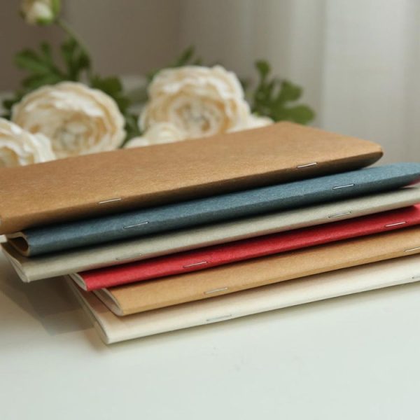Kraft Traveler Notebook Vintage Notebook Handmade Journal Genuine Leather Diary, Size: 12x21cm (Blue Kraft) - Image 4