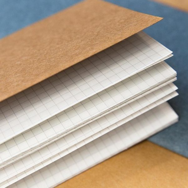 Kraft Traveler Notebook Vintage Notebook Handmade Journal Genuine Leather Diary, Size: 12x21cm (Blue Kraft) - Image 7