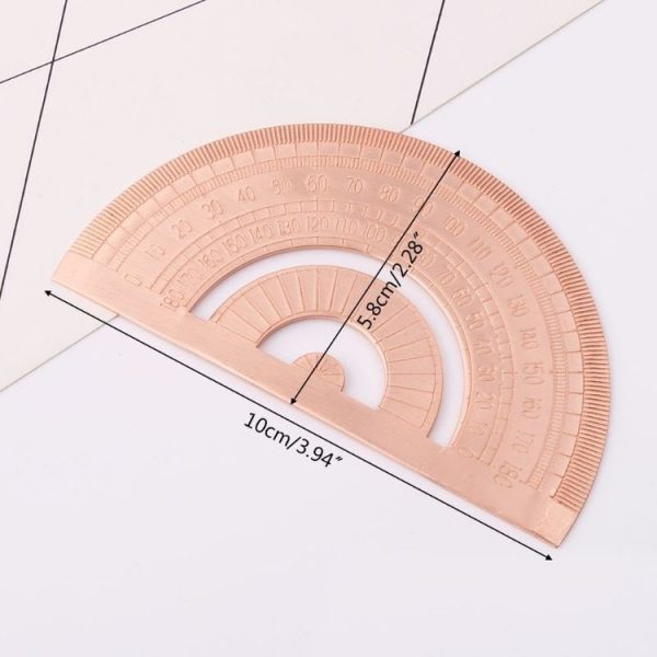 Protractor Ruler Drawing Measurement Math Tool Students Stationery Metal Angle Ruler - Image 5