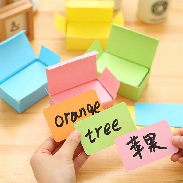 Memory Cards Blank DIY Graffiti Word Cards Small Memo Pad Blocks Memorandum Note Word Cards (Green) - Image 3
