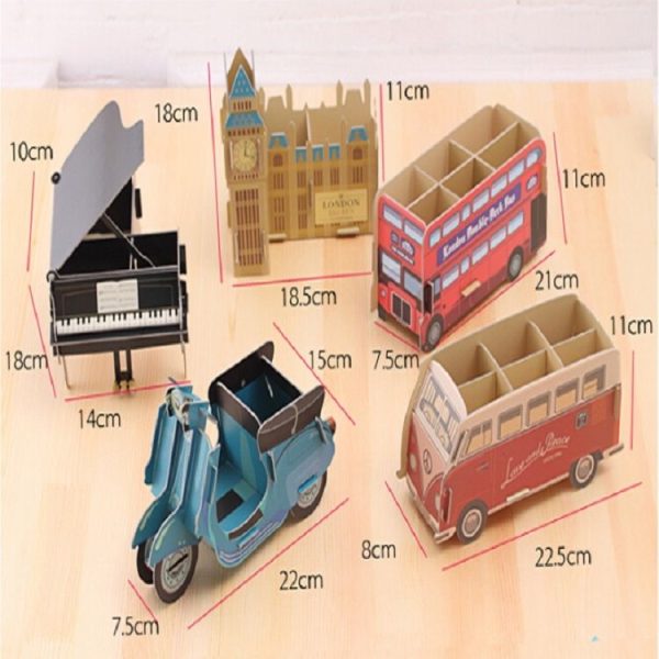 Lovely Multifunction DIY Pen Holder Papery Pens Stand Pencil Holders Desk Large Office Accessories Supplies Stationery (Big Ben) - Image 4