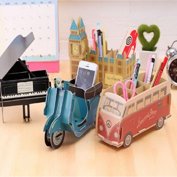 Lovely Multifunction DIY Pen Holder Papery Pens Stand Pencil Holders Desk Large Office Accessories Supplies Stationery (Big Ben) - Image 5