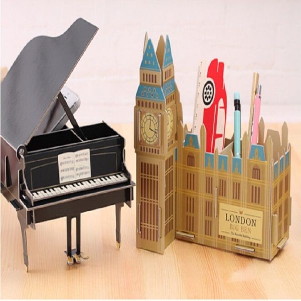 Lovely Multifunction DIY Pen Holder Papery Pens Stand Pencil Holders Desk Large Office Accessories Supplies Stationery (Big Ben) - Image 6