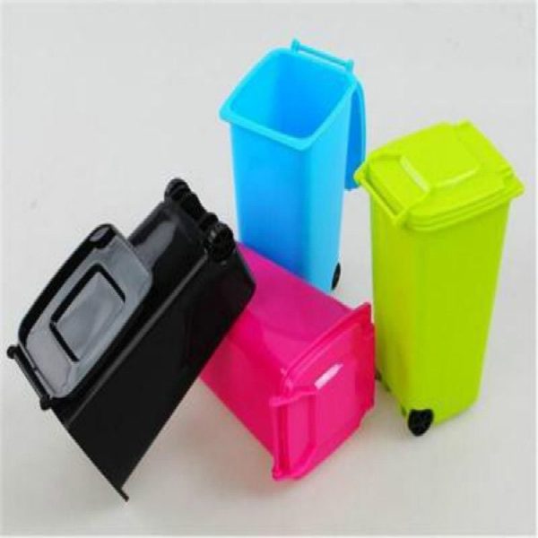 2 PCS Mini Desk Tidy Desktop Trash Can Stationery Organizer Pen Pot Holders (Rose Red) - Image 5