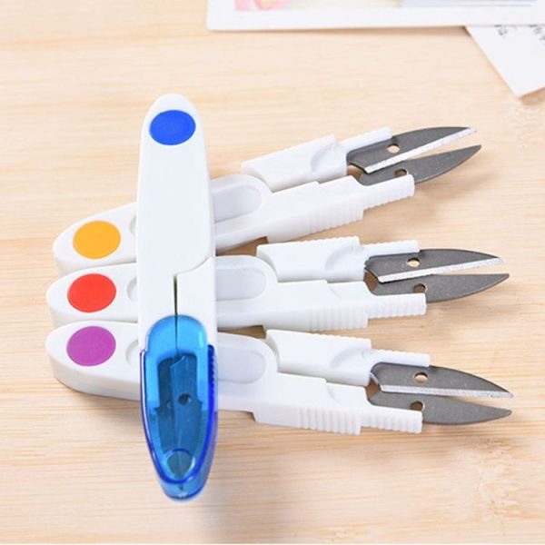 Plastic Cross Embroidery Sewing Snip Thread Sewing Cutter Scissors, Random Color Delivery