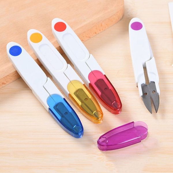 Plastic Cross Embroidery Sewing Snip Thread Sewing Cutter Scissors, Random Color Delivery - Image 3