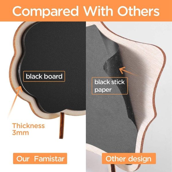 10 PCS Mini Thicker Cloud Shape Black Chalkboards Wood Small Message Board - Image 2