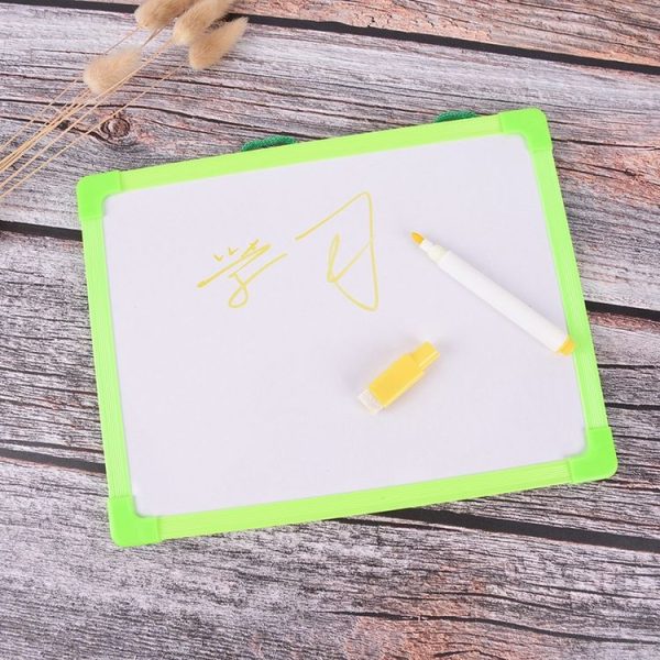 White Board Dry Wipe Board Mini Drawing Whiteboard Small Hanging Board with Marker Pen, Random Color Delivery - Image 5