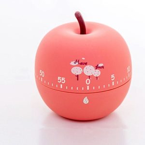 Creative Cartoon Fruit Shape Multi-Function Rotary Timer Learning Work Efficiency Time Manager (Apple)