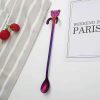 Cute Bear Spoon Long Handle Spoons Coffee Drinking Tools (Purple)